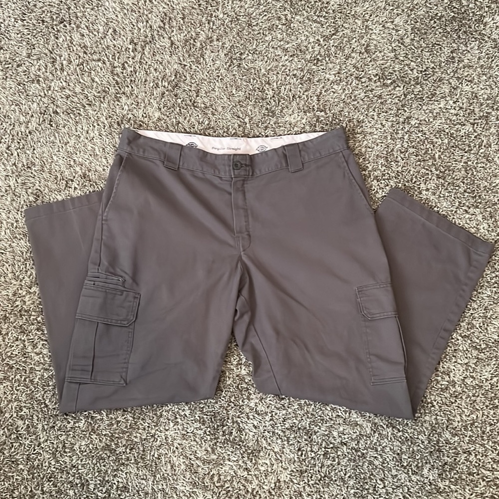 Dickies Men's Regular Straight Twill Cargo Pant Grey 38 X 30
